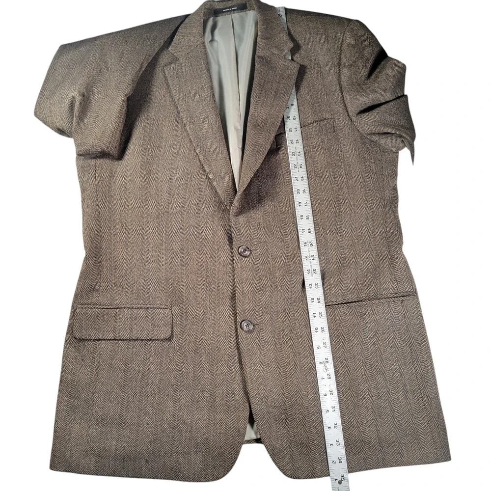 Vintage Etienne Aigner 100% Lambswool Herringbone Sport Coat Blazer 44L